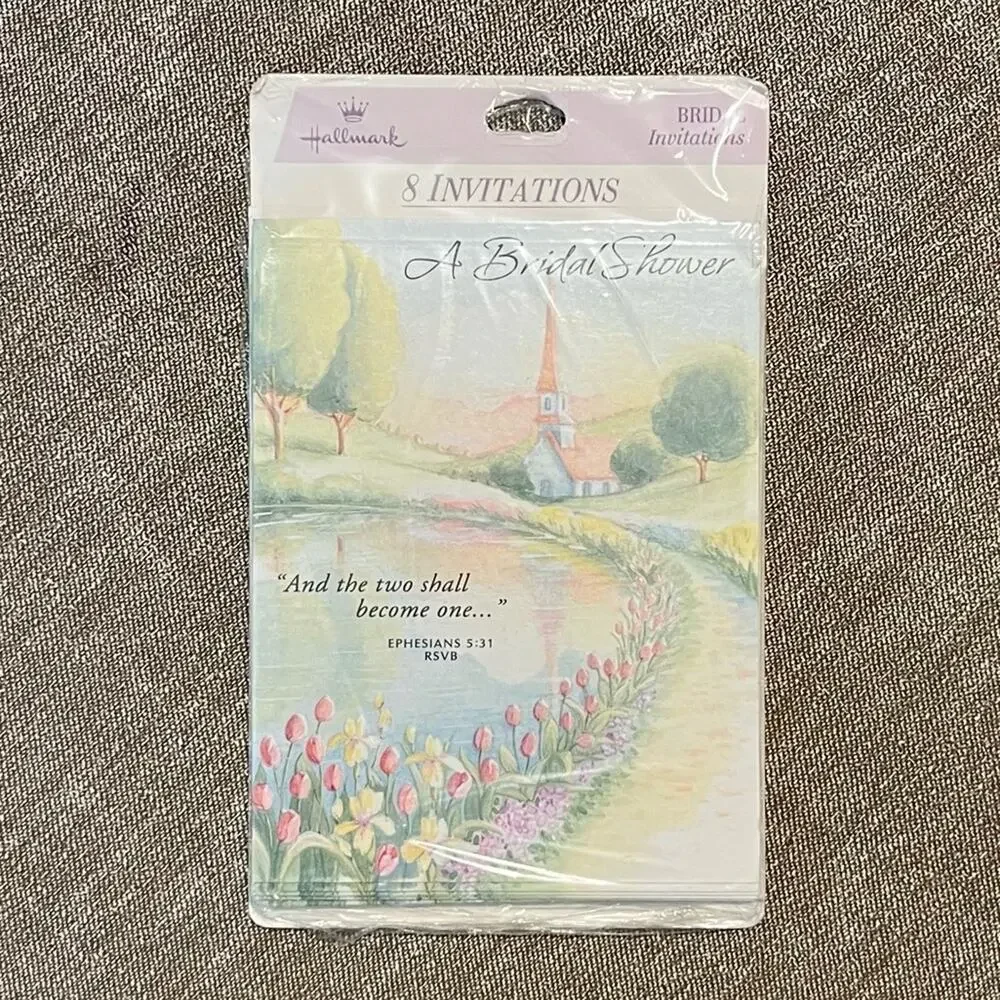 Set of 4 Packs Vintage Hallmark Bridal Shower Invitation Nostalgia NEW 32 Total